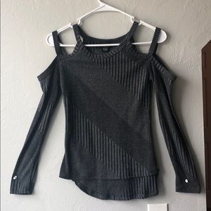 Off the shoulder long sleeve top.